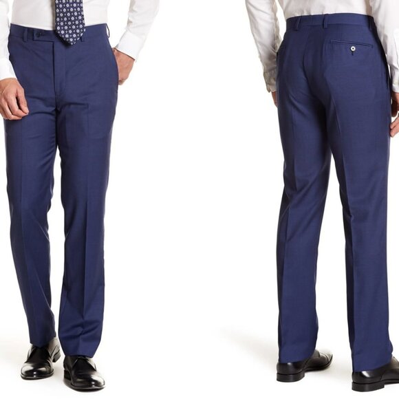 Calvin Klein Jerome Slim Fit 100% Wool Suit Pants Trousers - Blue -size 38W  30L - Picture 7 of 7